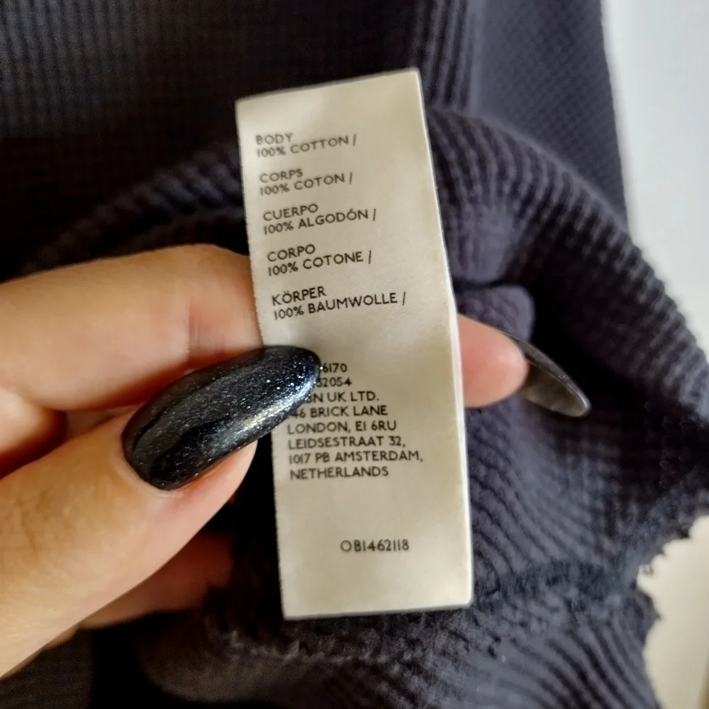 free people We The Free jayson ringer  black long sleeve Thermal tee sz M